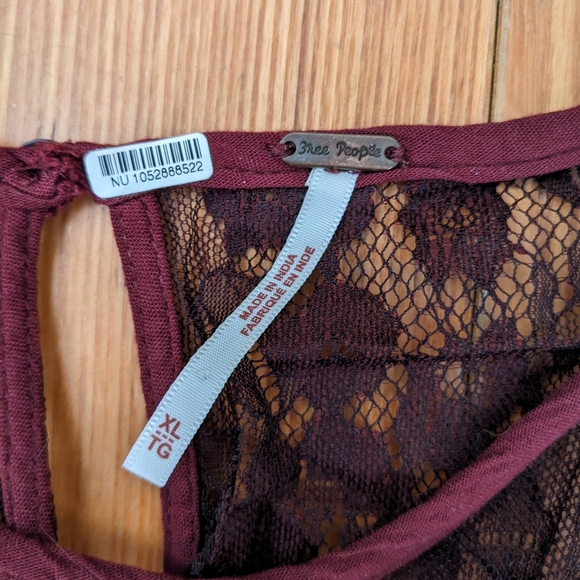 Free People Marlie Lace Velvet Mini Dress Size XL - Picture 10 of 15